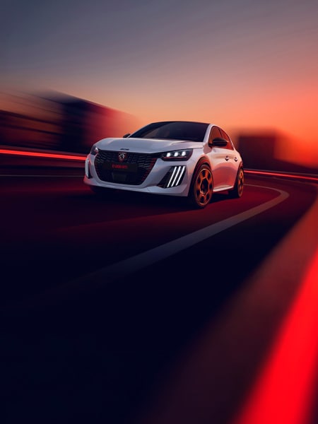 E-208 GTi on the road front view